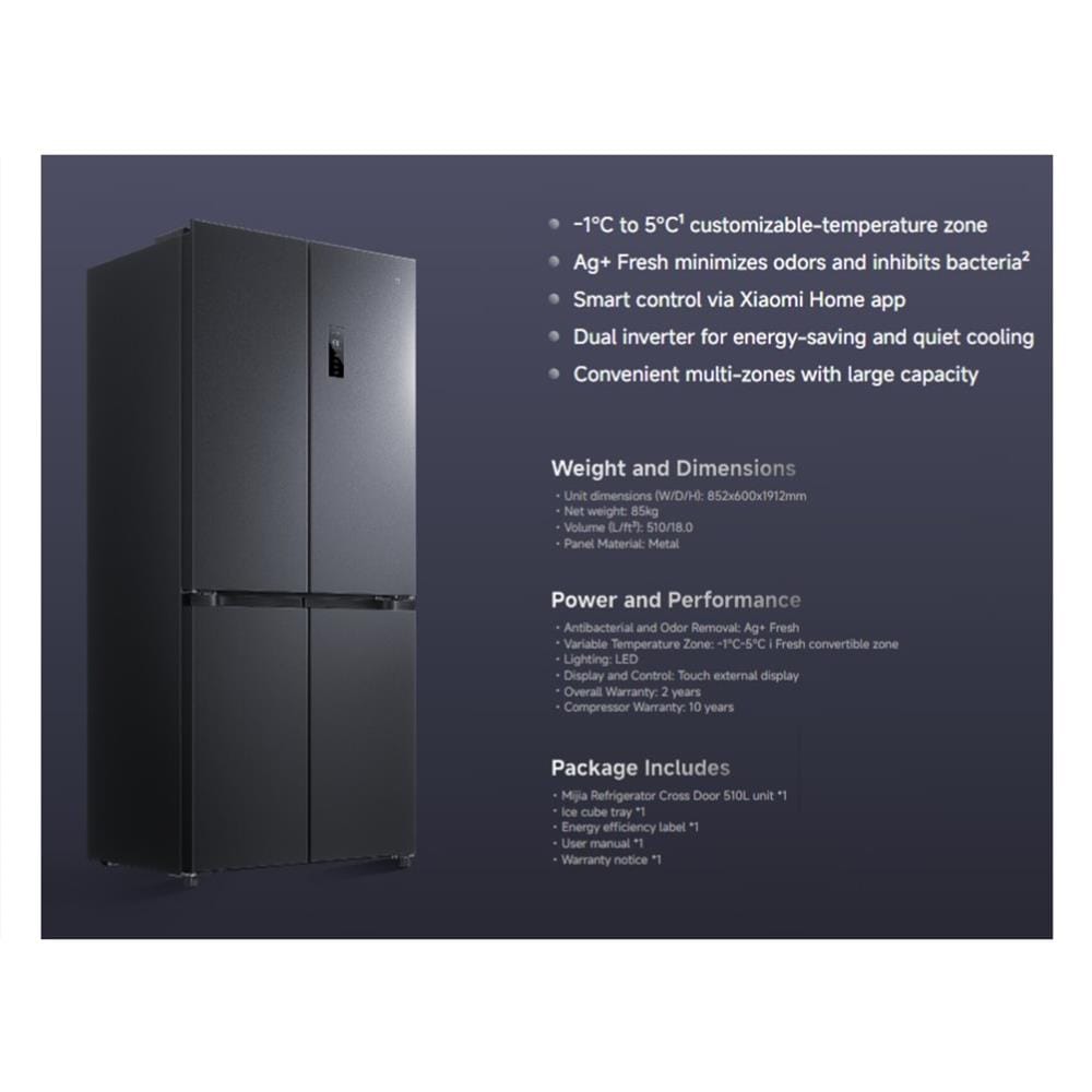 ตู้เย็น MULTI DOOR XIAOMI MRC51HMPATH 18 คิว สีดำ