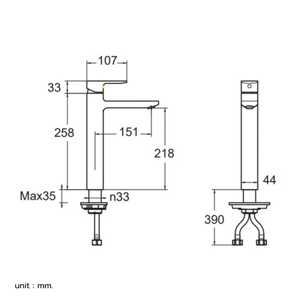 ก๊อกอ่างล้างหน้าผสม AMERICAN STANDARD A-1302-110B-PWS