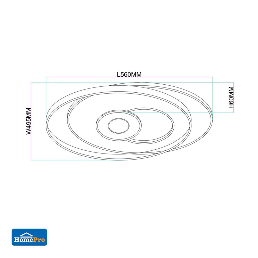 ไฟเพดาน LED CARINI CR124 22 นิ้ว 55 วัตต์ DAYLIGHT/COOL WHITE/WARM WHITE สีขาว