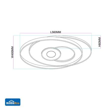 ไฟเพดาน LED CARINI CR124 22 นิ้ว 55 วัตต์ DAYLIGHT/COOL WHITE/WARM WHITE สีขาว_6