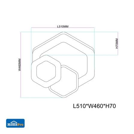 ไฟเพดาน LED CARINI CR111 20 นิ้ว 55 วัตต์ DAYLIGHT/COOL WHITE/WARM WHITE สีขาว_7