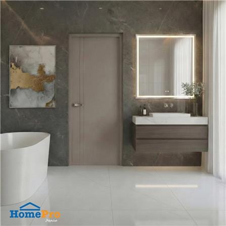 ประตูห้องน้ำ UPVC เจาะลูกบิด AZLE AZ 2-GY 70x200 ซม. สีเทา_4