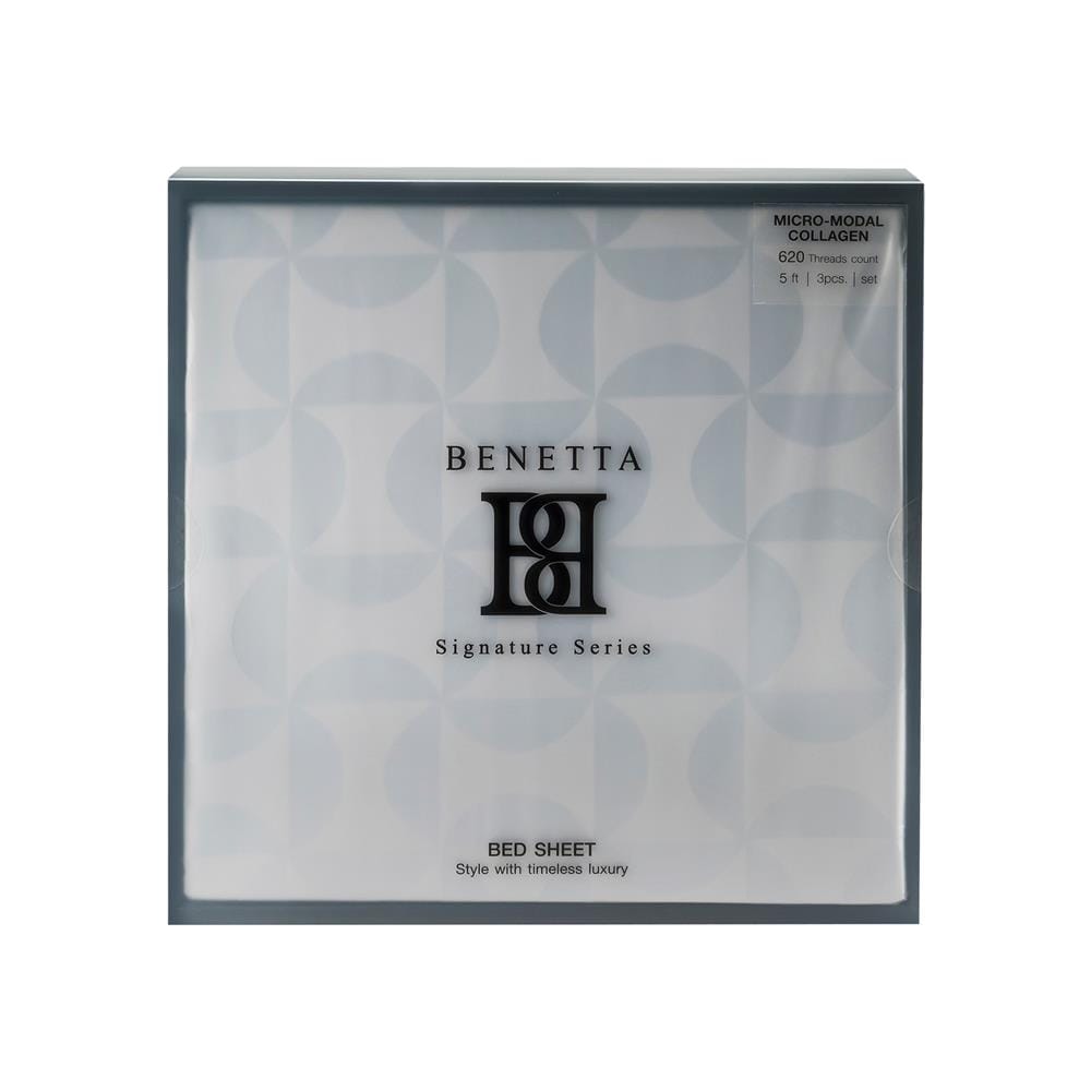 ชุดผ้าปูที่นอน 5 ฟุต (ชุด 3 ชิ้น) BENETTA LUMINOUS สี SILVER
