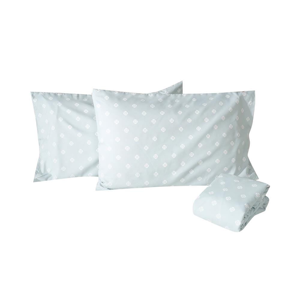 ชุดผ้าปูที่นอน 6 ฟุต (ชุด 3 ชิ้น) HOME LIVING STYLE DUO BLOOM สี GREEN (แพ็กคู่)