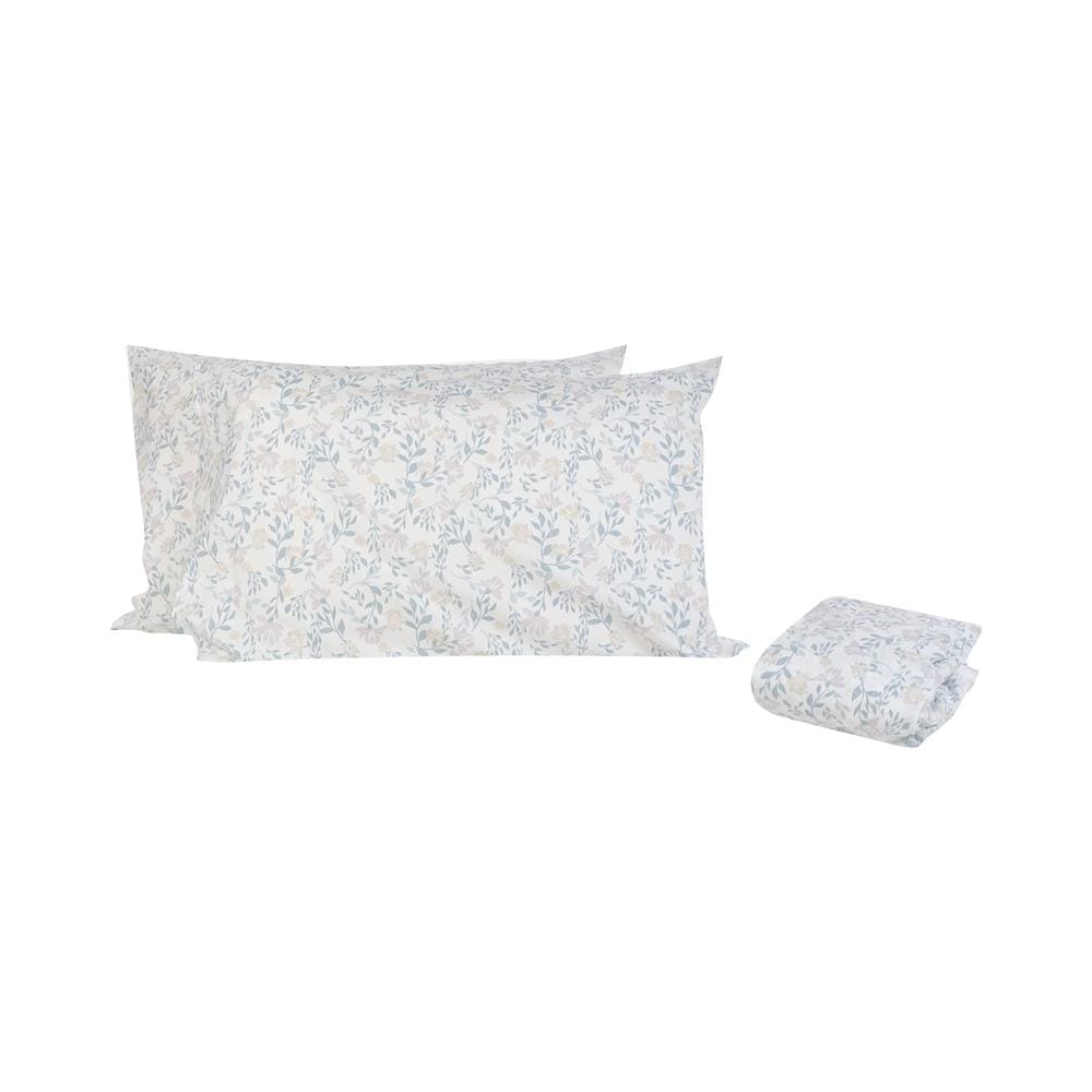 ชุดผ้าปูที่นอน 6 ฟุต (ชุด 3 ชิ้น) HOME LIVING STYLE DUO FLORA สี GREY (แพ็กคู่)