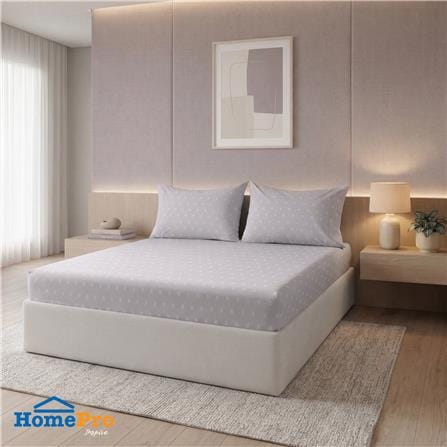 ชุดผ้าปูที่นอน 6 ฟุต (ชุด 3 ชิ้น) HOME LIVING STYLE DUO FLORA สี GREY (แพ็กคู่)_1