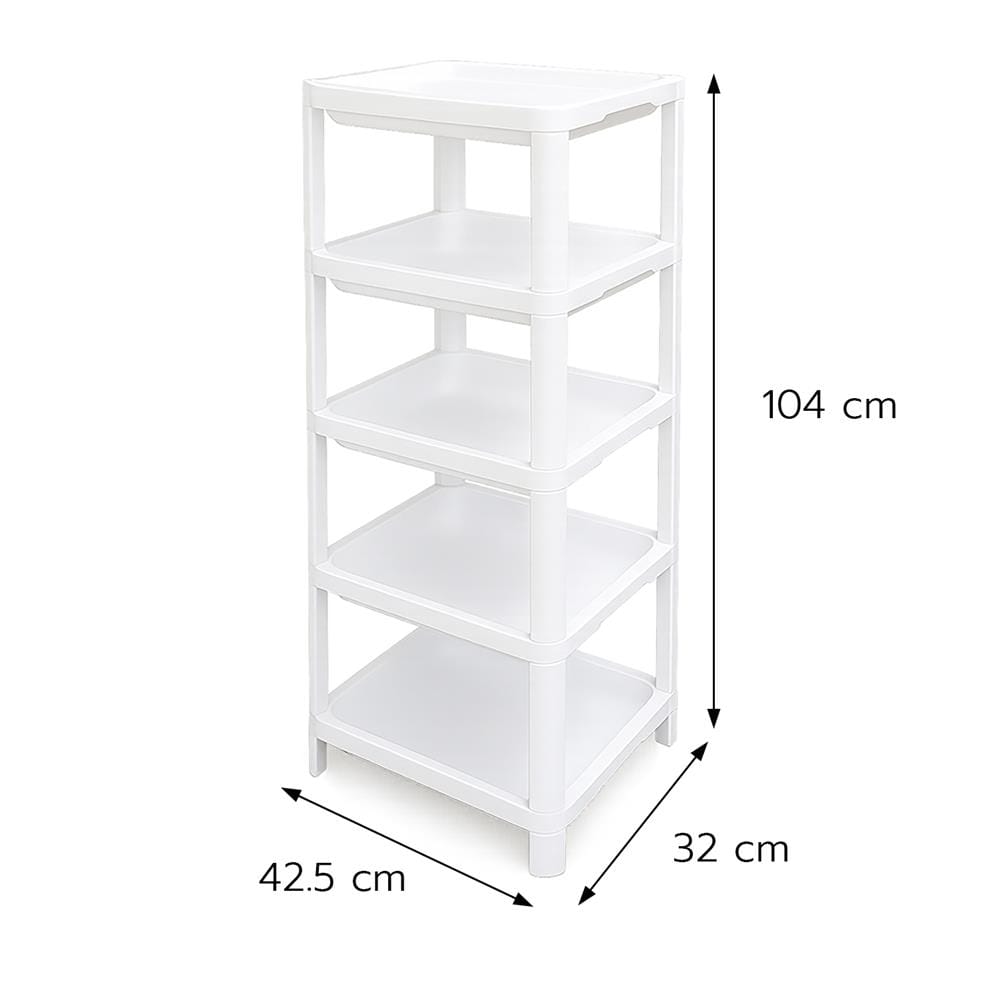 ชั้นวางของ 5 ชั้น STACKO FLEXI 32x42.5x104 ซม. สีขาว
