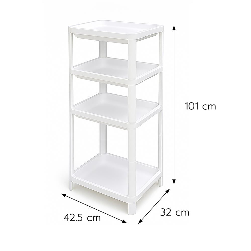 ชั้นวางของ 4 ชั้น STACKO FLEXI 32x42.5x101 ซม. สีขาว