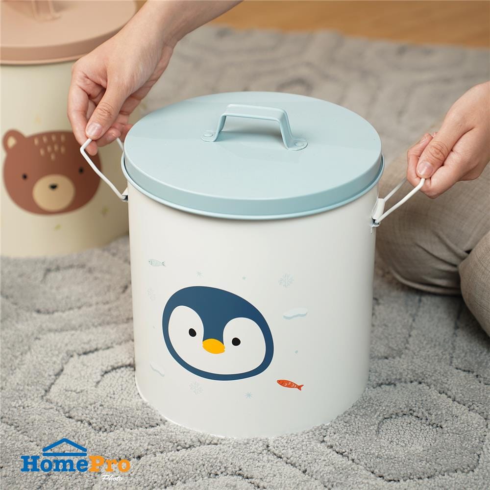 กล่องเหล็กเก็บของ STACKO LITTLE-P 22.8x22.8x26.5ซม. สีขาว/ฟ้า