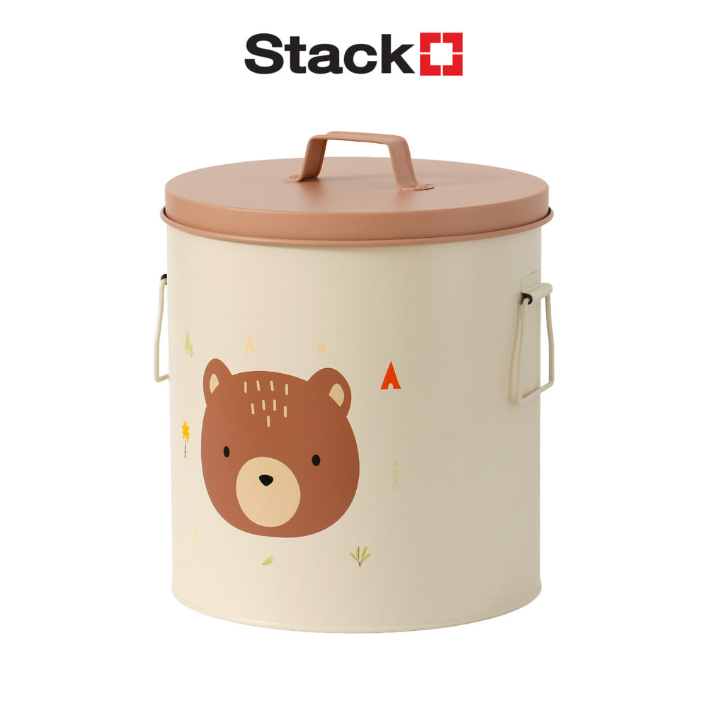 กล่องเหล็กเก็บของ STACKO LITTLE-B 22.8x22.8x26.5ซม. สีขาว/น้ำตาล