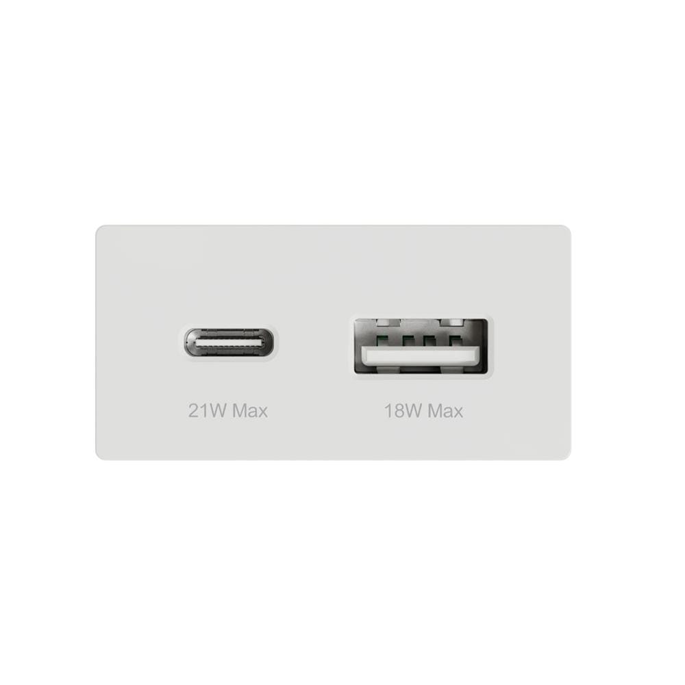 เต้ารับ USB-A 1 ช่อง TYPE-C 1 ช่อง SCHNEIDER M3TS_USB2_WE MILUZ สีขาว
