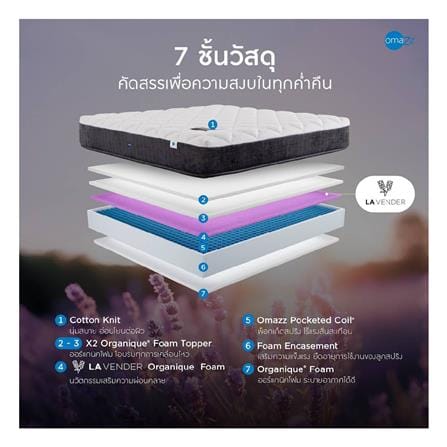 ที่นอนพ็อกเก็ตสปริง 6 ฟุต OMAZZ รุ่น FINCHLEY พร้อมชุดเครื่องนอน 8 ชิ้น_3