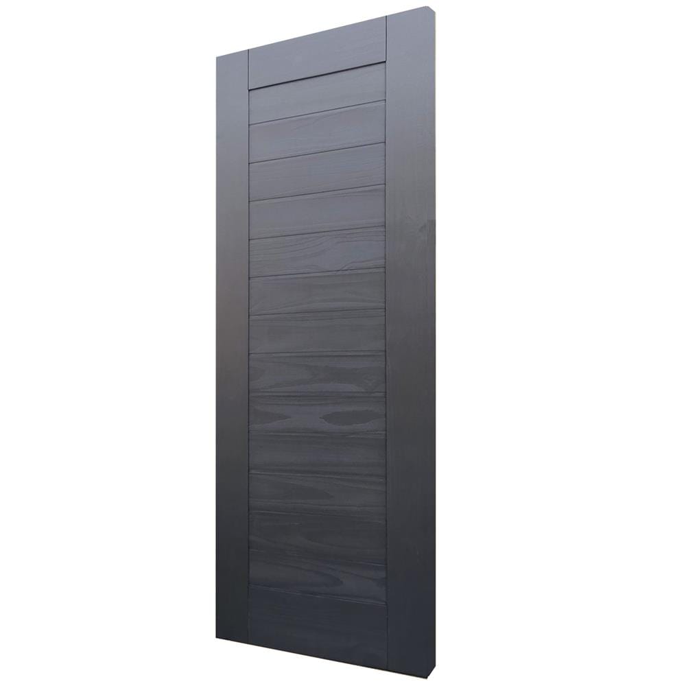 ประตูไม้สน ไม่เจาะลูกบิด D2D ECO PINE EZERO29 80x200 ซม. สี BLACK ASH
