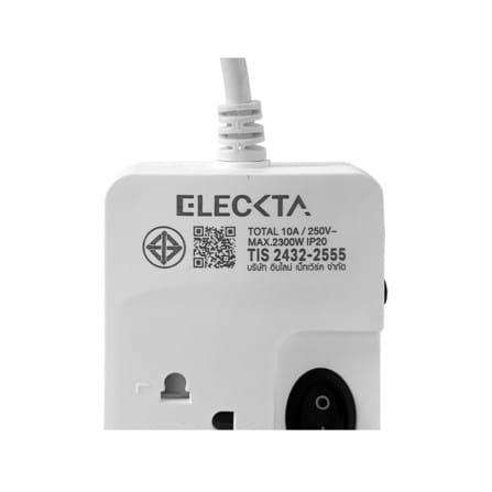 รางปลั๊กไฟ 4 ช่อง 4 สวิตช์ ELECKTA ET02-4402 10 แอมป์ 5 เมตร_6