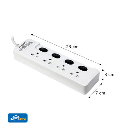 รางปลั๊กไฟ 4 ช่อง 4 สวิตช์ ELECKTA ET02-4402 10 แอมป์ 5 เมตร_5