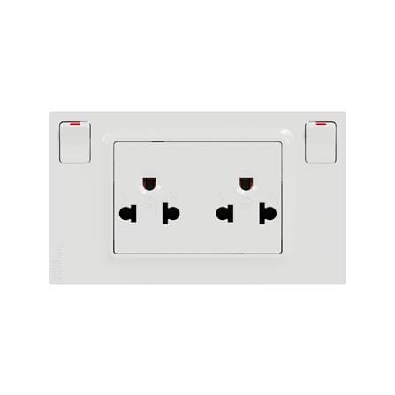 ชุดเต้ารับคู่มีสวิตช์ SCHNEIDER M3TSSISWE MILUZ สี...