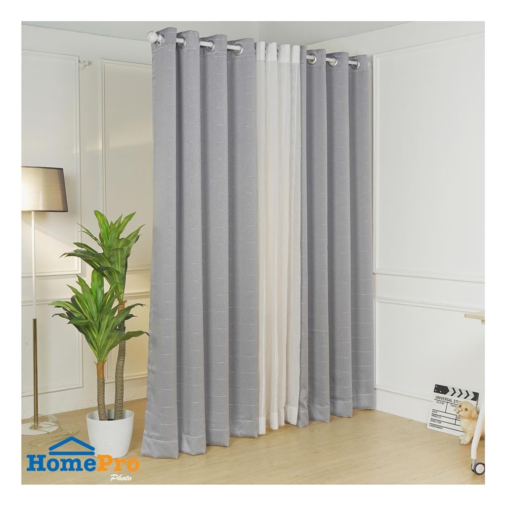 ผ้าม่าน EYELET HOME LIVING STYLE CRUISE UV 140x220 ซม. สีเทา