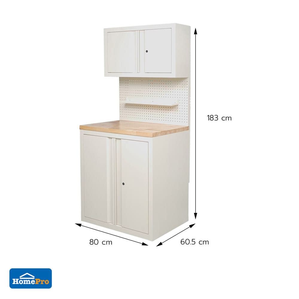 ตู้เหล็ก + WORK STATION FURDINI BROOK 80 ซม. สี WOOD/IVORY