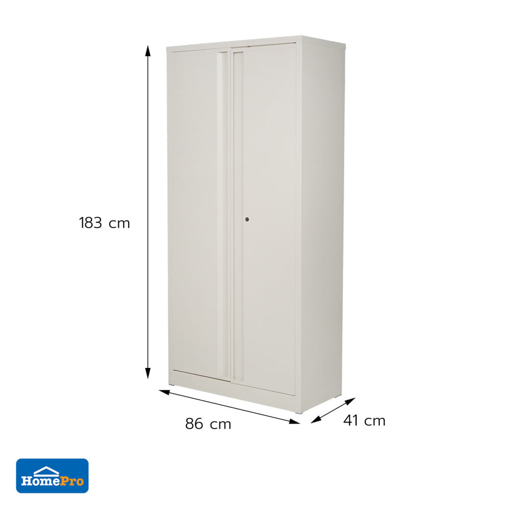 ตู้เหล็กสูง 2 บานเปิด FURDINI BROOK 86 ซม. สี IVORY