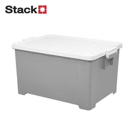 กล่องเก็บของ 75 ลิตร STACKO NO.5114 สีเทา/ขาว_0