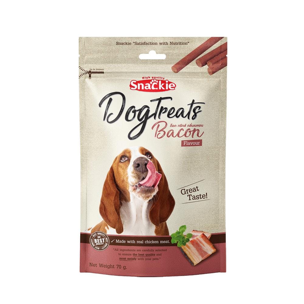 ขนมสุนัข SNACKIE DOG TREATS กลิ่นเบคอน 70 ก.
