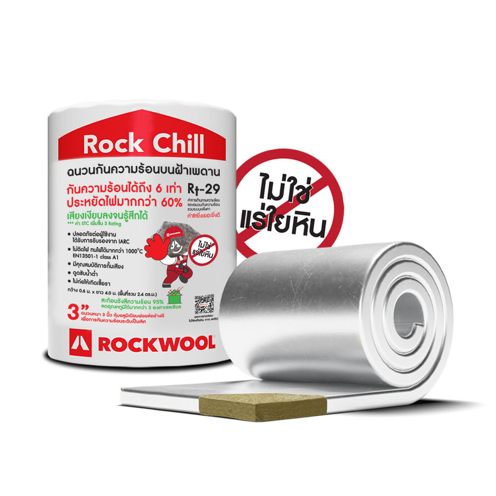 ฉนวนใยหิน ROCKWOOL หนา 3 นิ้ว 0.6x4 ม.