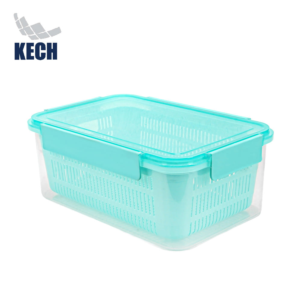 กล่องจัดเก็บในตู้เย็น KECH GRASSY 5,500 มล. สีเขียว/ใส
