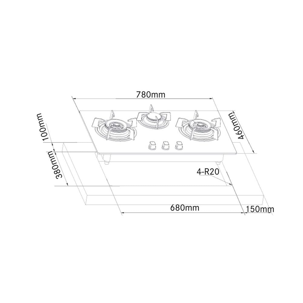 เตาฝัง+เครื่องดูดควัน FRANKE FHG8312+CXW220FT905M