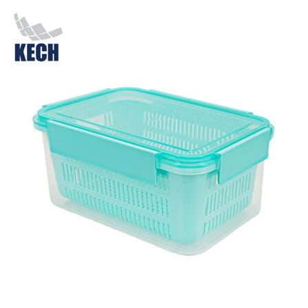 กล่องจัดเก็บในตู้เย็น KECH GRASSY 3,300 มล. สีเขียว/ใส_0