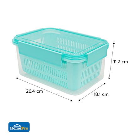 กล่องจัดเก็บในตู้เย็น KECH GRASSY 3,300 มล. สีเขียว/ใส_7
