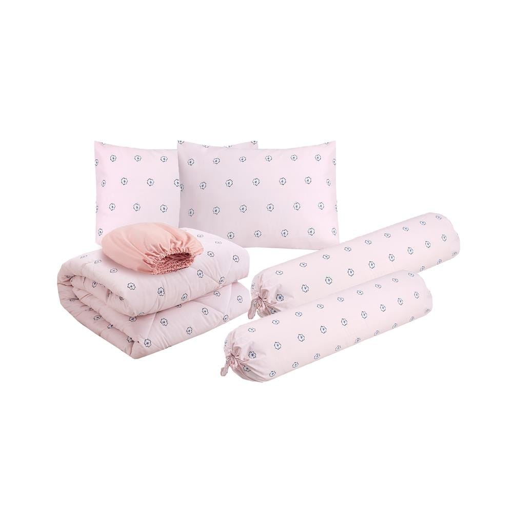 ชุดผ้าปูที่นอน 6 ฟุต (ชุด 6 ชิ้น) HOME LIVING STYLE SO BLOOM สี LIGHT PINK