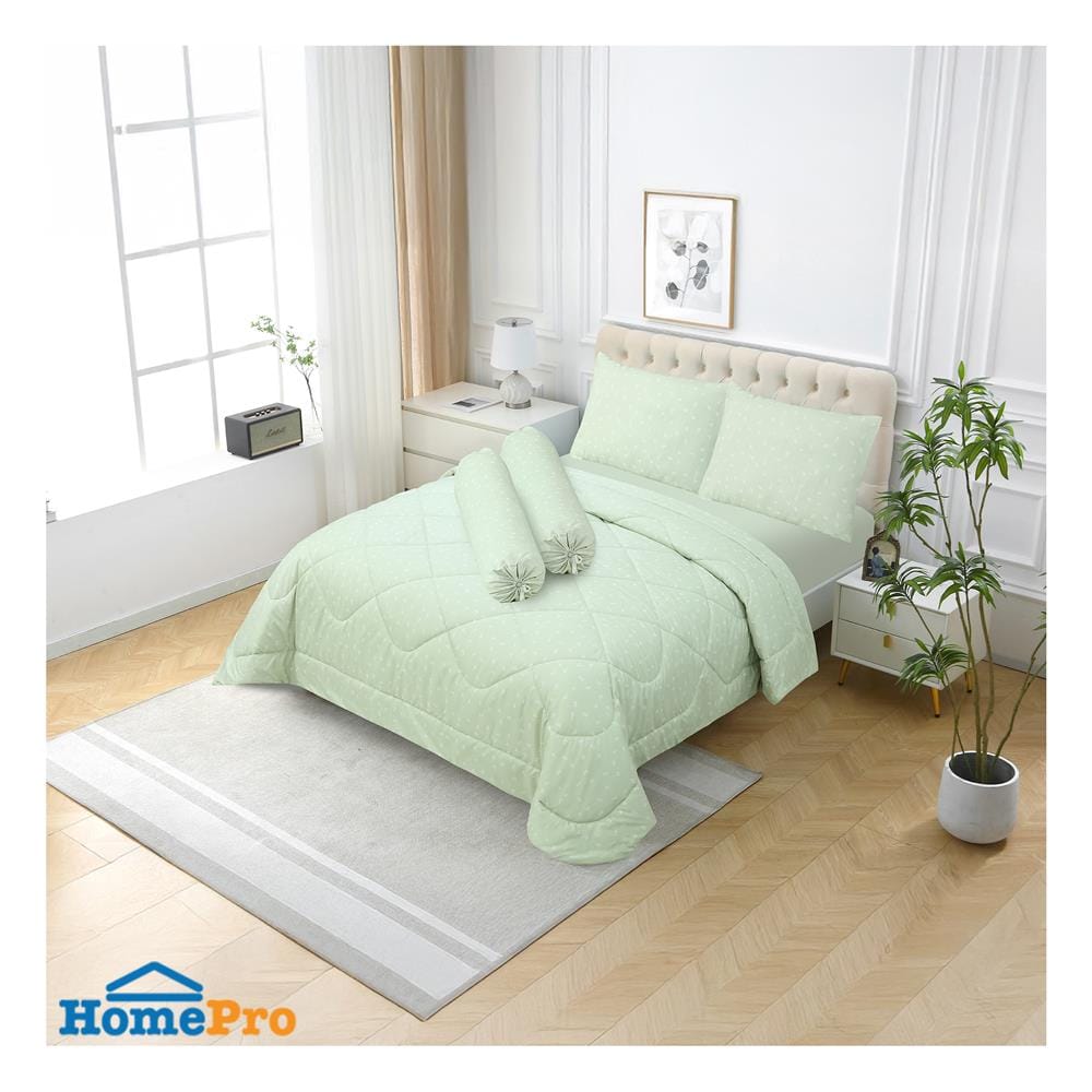 ชุดผ้าปูที่นอน 6 ฟุต (ชุด 6 ชิ้น) HOME LIVING STYLE SHADOW สี GREEN