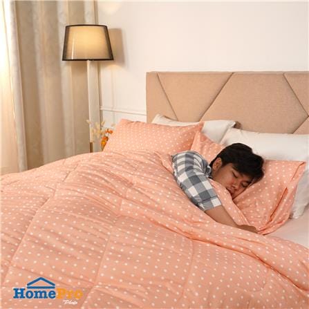 ชุดผ้าปูที่นอน 6 ฟุต (ชุด 6 ชิ้น) HOME LIVING STYLE SWEET DOT สี PINK_6
