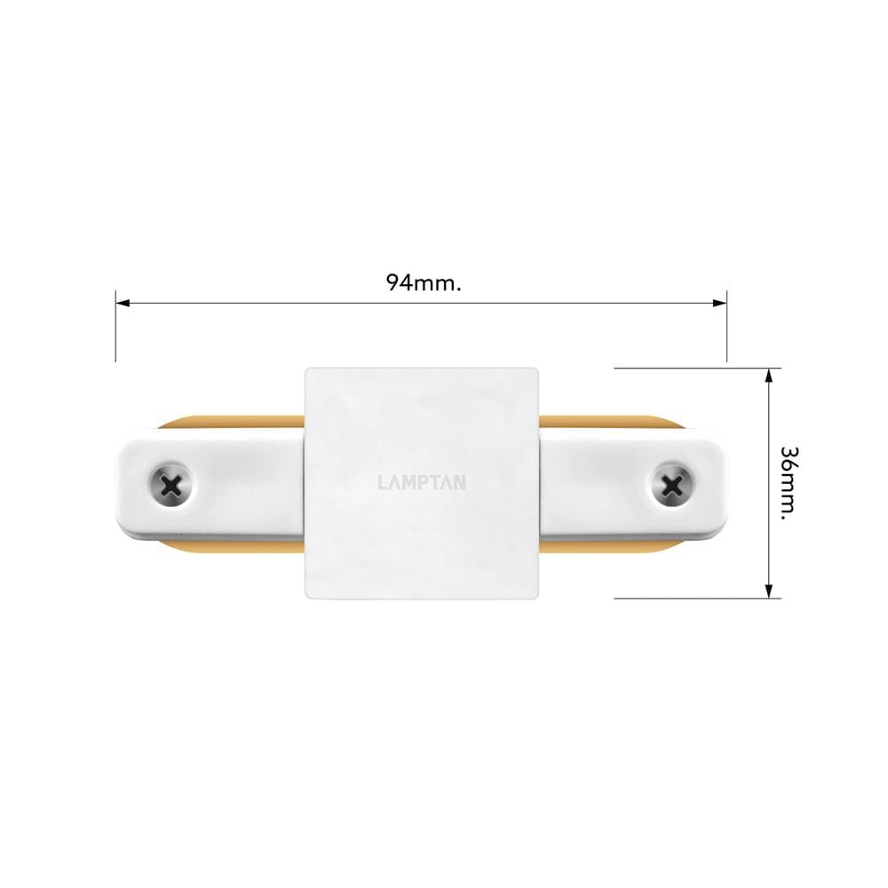 ข้อต่อรางไฟแทรกไลท์ LAMPTAN TRACK CONNECTOR 1 WAY สีขาว