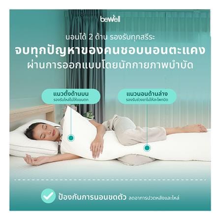 หมอน BODY ใยสังเคราะห์ BEWELL SWE14 40x150x25 ซม. สี WHITE_3