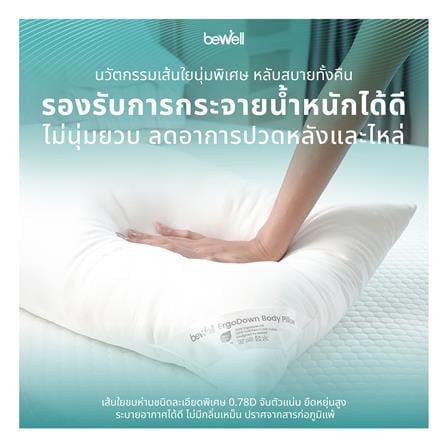 หมอน BODY ใยสังเคราะห์ BEWELL SWE14 40x150x25 ซม. สี WHITE_6