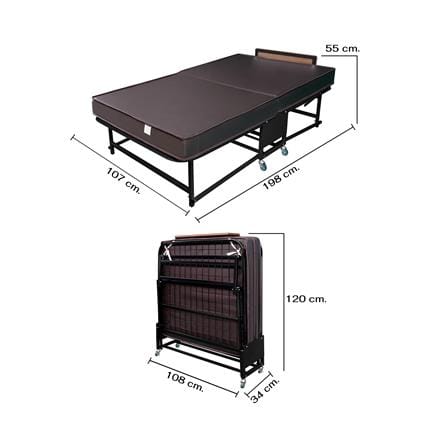 เตียงพับพร้อม TOPPER THAIBULL SSTPE245-105(TNR) สีดำ_10