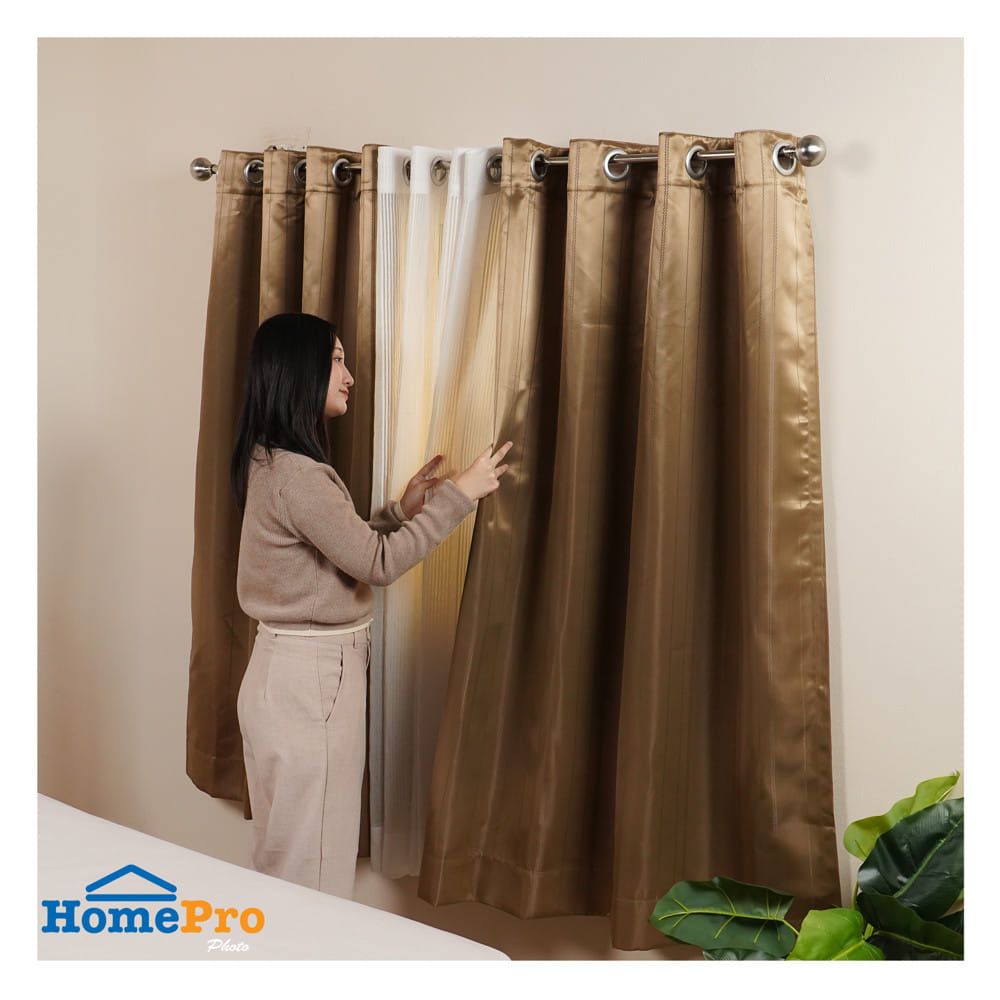 ผ้าม่าน EYELET HOME LIVING STYLE VIERA UV 140x160 ซม. สีน้ำตาล