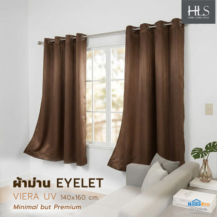 ผ้าม่าน EYELET HOME LIVING STYLE VIERA UV 140x160 ซม. สีน้ำตาล_5