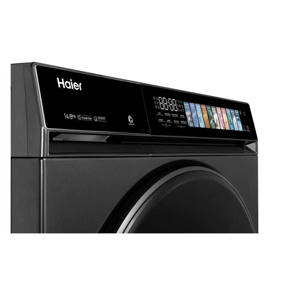 เครื่องซักอบผ้าฝาหน้า HAIER HWD140-BP14367S8U1 14/8 กก. 1400RPM อินเวอร์เตอร์ สีดำเงิน