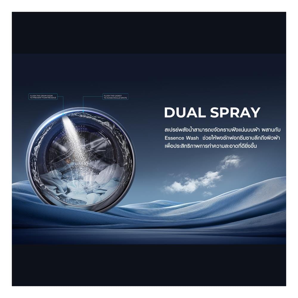 เครื่องซักผ้าฝาหน้า HAIER HW140-BPD14387GNU1 14 กก. 1400 RPM อินเวอร์เตอร์ สีฟ้าครามเข้ม