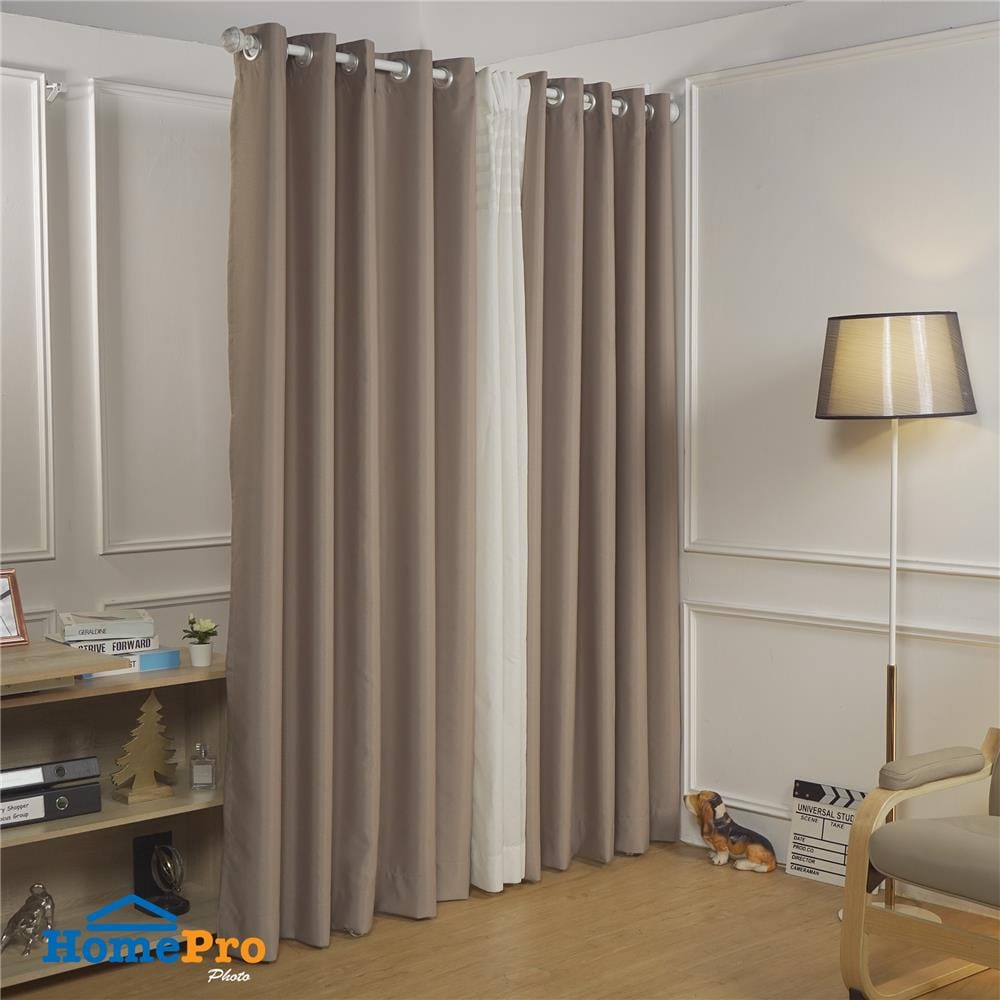 ผ้าม่าน EYELET HOME LIVING STYLE TADEO UV 160x220 ซม. สีน้ำตาล
