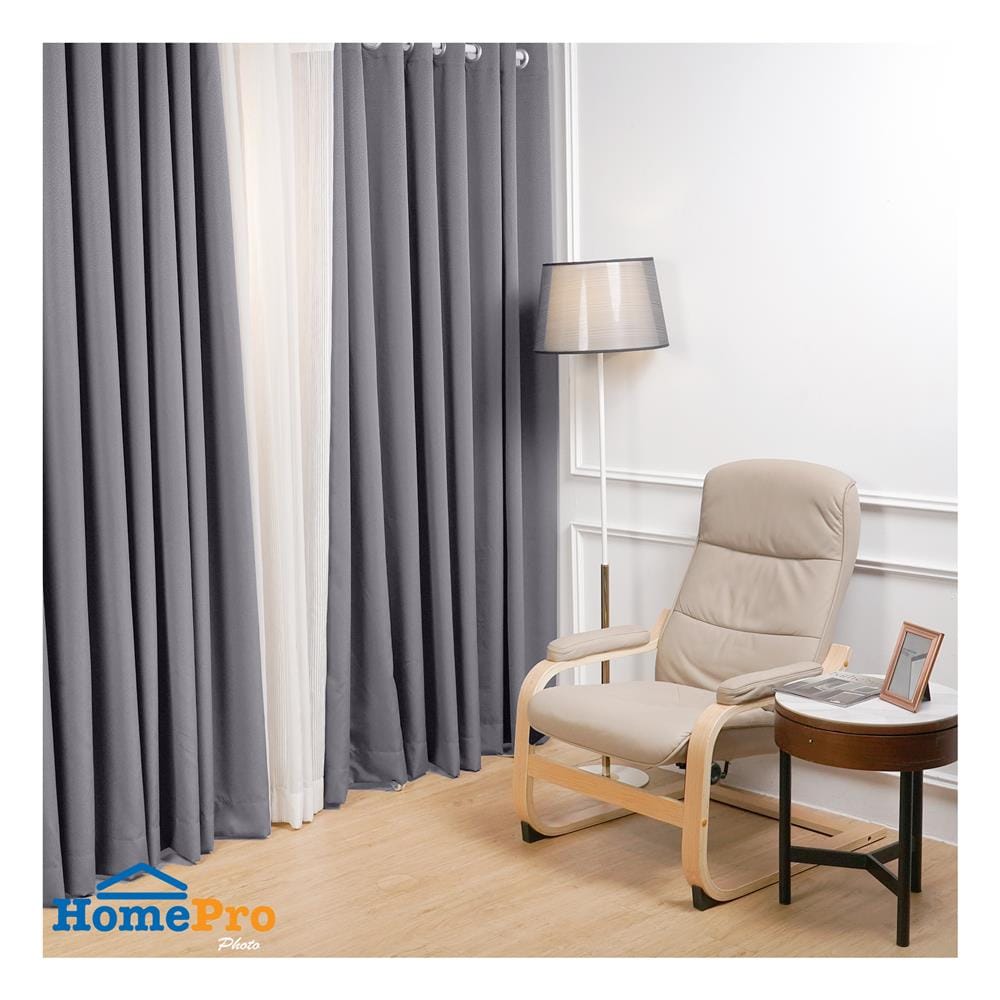 ผ้าม่าน EYELET HOME LIVING STYLE TADEO UV 270x220 ซม. สีเทา