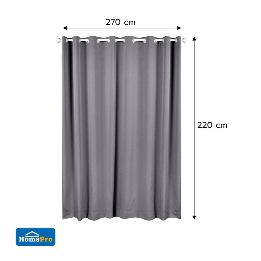 ผ้าม่าน EYELET HOME LIVING STYLE TADEO UV 270x220 ซม. สีเทา