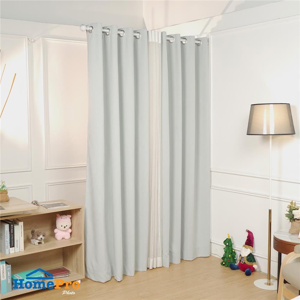 ผ้าม่าน EYELET HOME LIVING STYLE GROVE UV 150x220 ซม. สีเทา