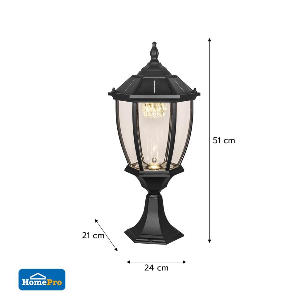 ไฟหัวเสา SOLAR CARINI 1602FL 3 วัตต์ DAYLIGHT/COOL WHITE/WARM WHITE สีดำ