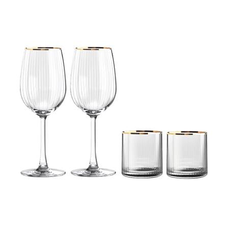 ชุดแก้วไวน์ 350 มล. และแก้วน้ำ 355 มล. OCEAN GLASS ANNIVERSARY MADISON WH GOLD RIMMING_0