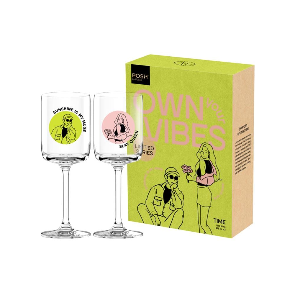 แก้วไวน์ 275 มล. POSH SLAY QUEEN & MUSE (แพ็ก 2 ใบ)