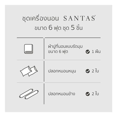 ชุดผ้าปูที่นอน 6 ฟุต (ชุด 5 ชิ้น) SANTAS TEXIMA NEOVATE BL_6