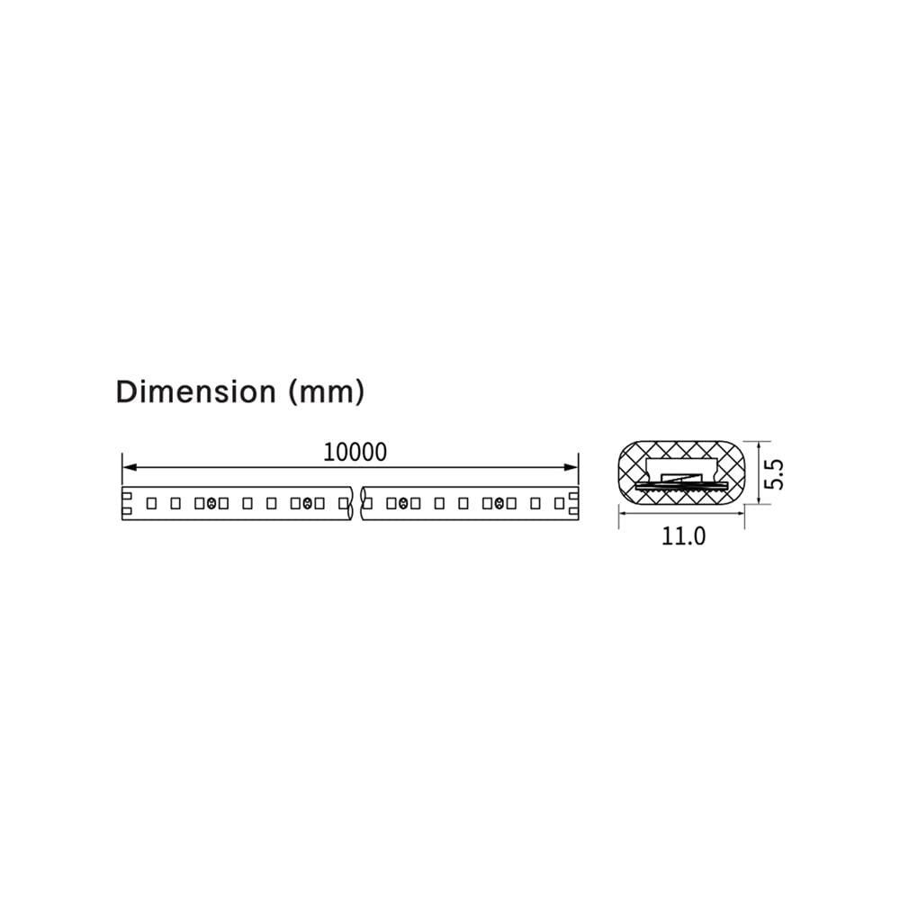 ไฟเส้น LED SHINING 10 วัตต์/เมตร WARM WHITE 10 เมตร